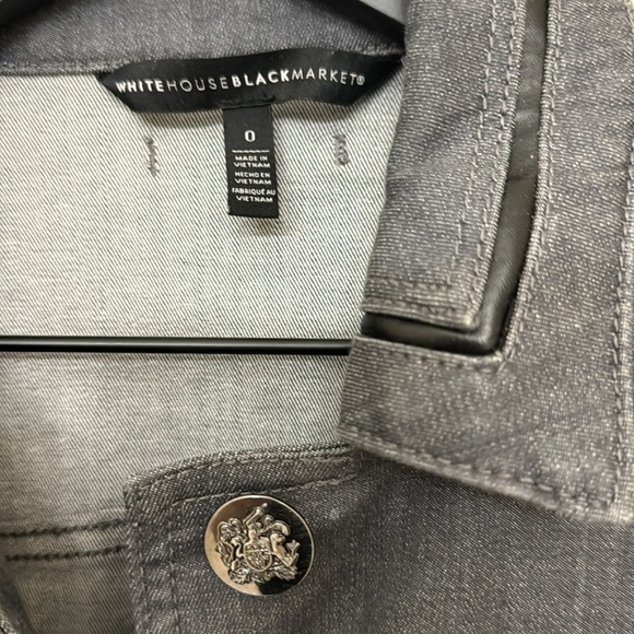 WHBM Dark Gray Denim Jacket with Double Peplum - Picture 5 of 6